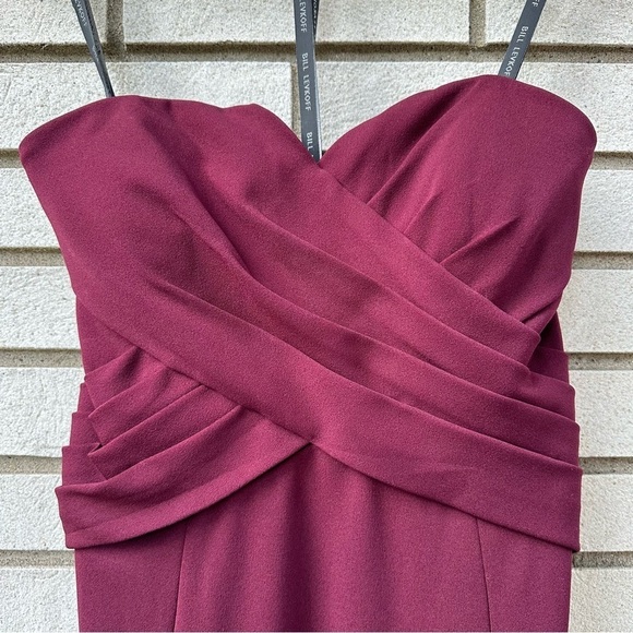 NWT Bill Levkoff Bridesmaid Dress 1619 Wine Burgundy Cherry Red - Picture 7 of 15